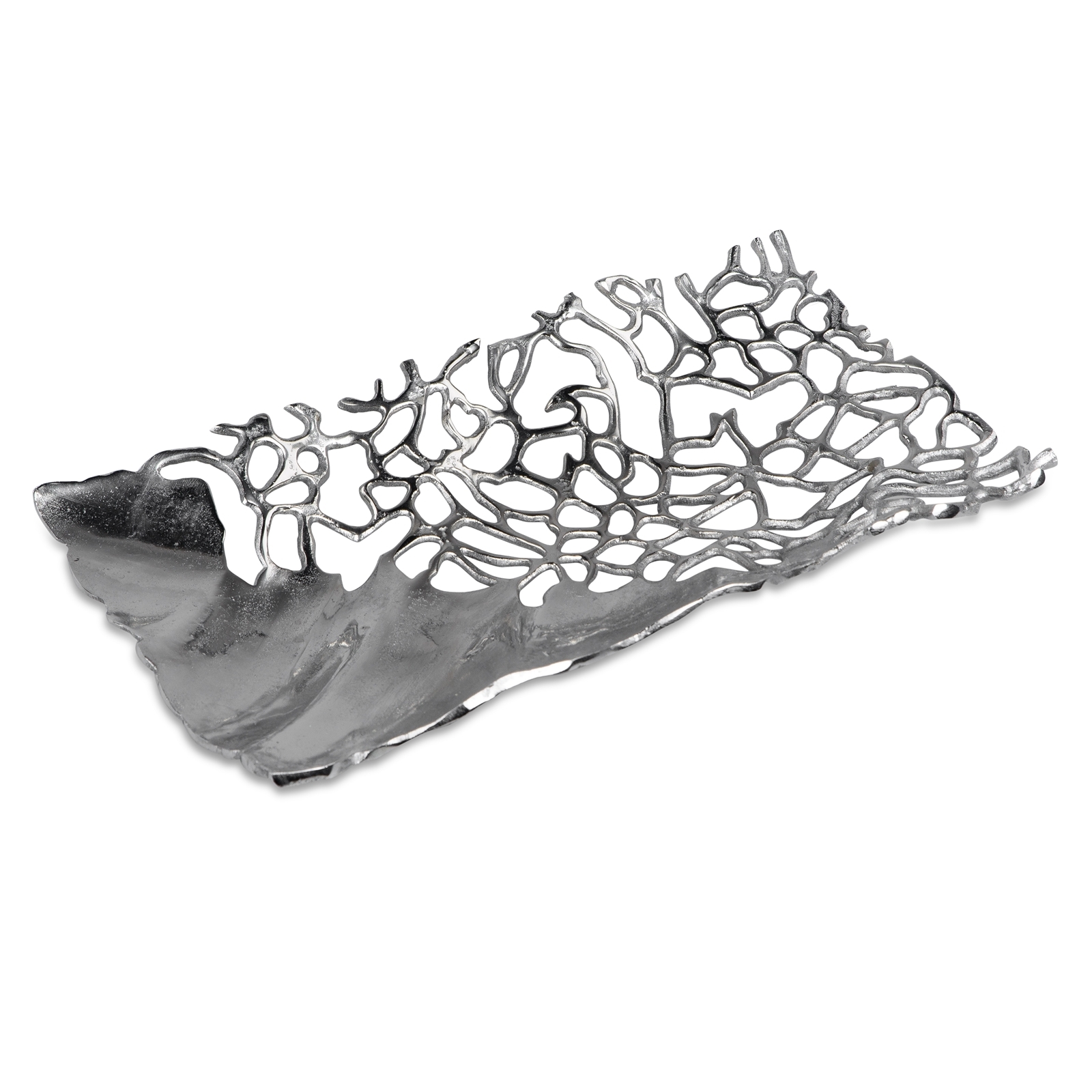 Koralle aus Aluminium 623683 Schale Eckig 38x22cm Alu